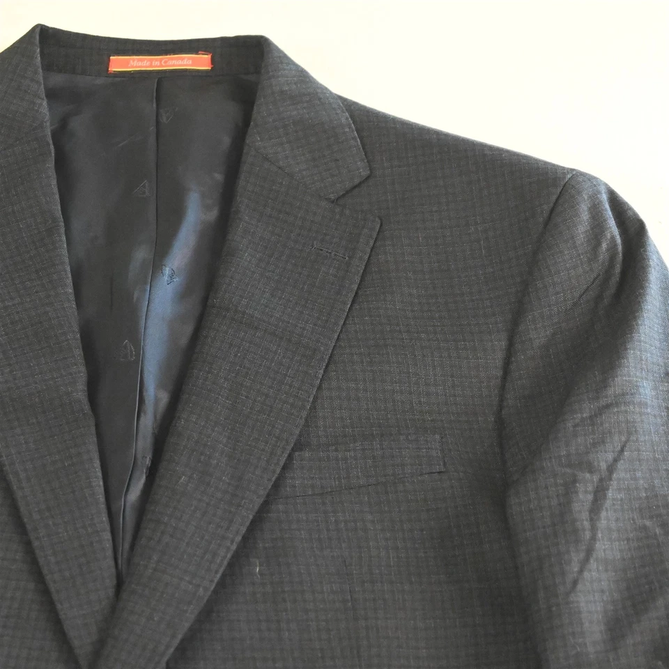 Daniel Cremieux 44L 36x30 Azul Cuadros 100% Lana Nantes Hombres Chaqueta Pantalones Traje Foto 3 de 4