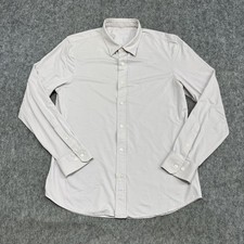 Rhone Shirt Mens M Cream White Stripe Regular Stretch Dress Work Office Business