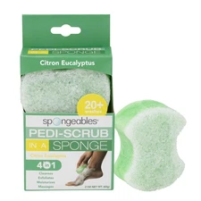 Spongables Pedi Scrub Foot Exfoliating 20+ Wash Sponge, Citron Eucalyptus, 1 ...