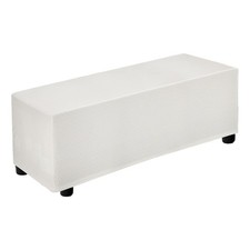 Twill Rectangle Footstool Cover Fit Length 51"-63", XL-Large, White