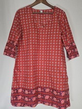 Old Navy Dress Womens Size XL Red Orange Purple Fall Geometric Cottagecore