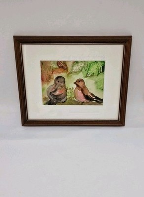 Watercolour Painting | Finch Bird | Vivid Colours | Signed | Framed 
