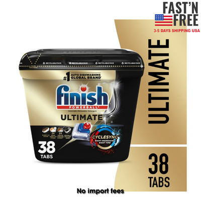 Finish Ultimate Dishwasher Pods, No Pre-Rinse Dishwasher Detergent Soap, 38 Tabs
