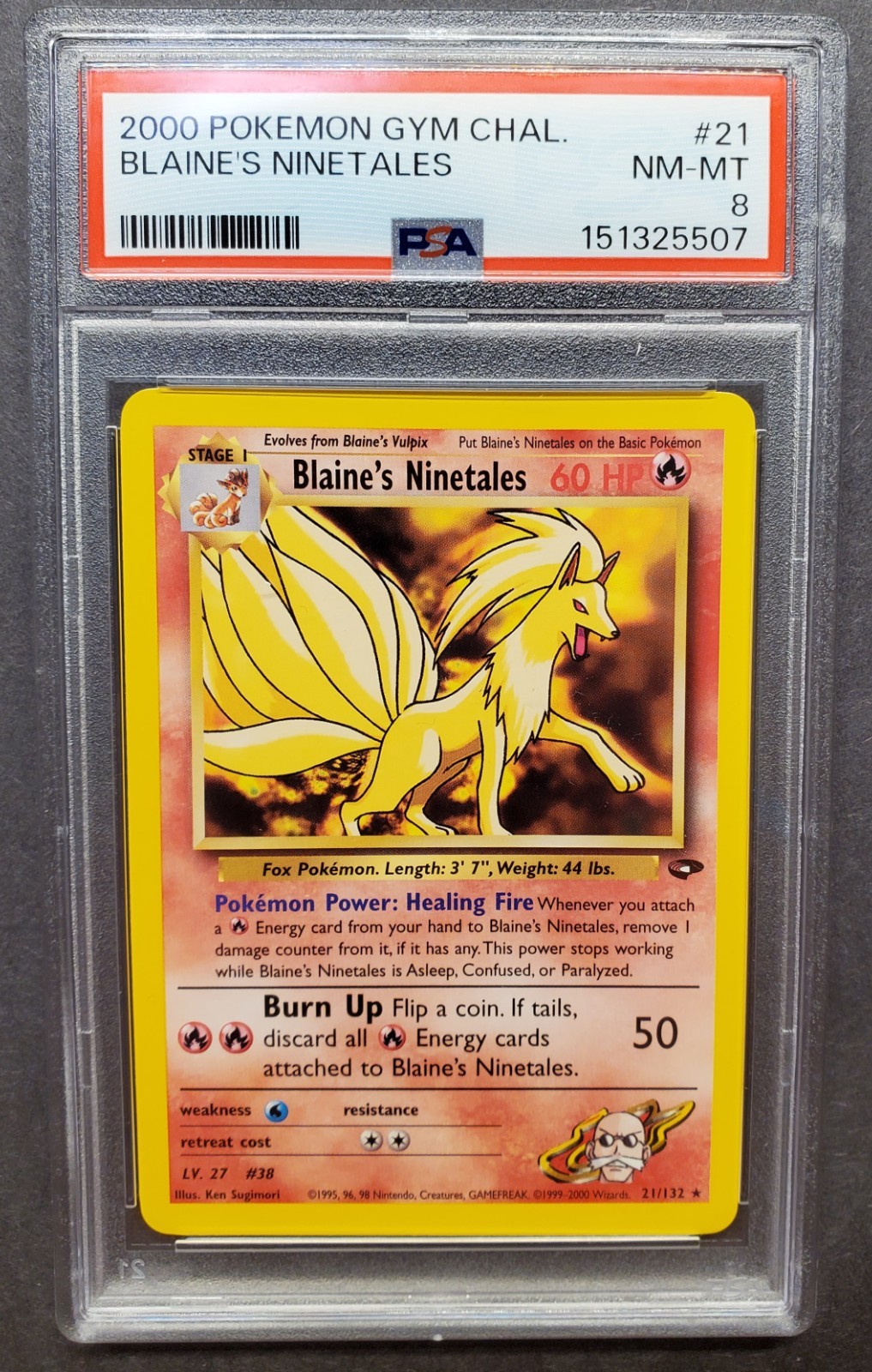 PSA 8 - BLAINE'S NINETALES - 2000 POKEMON GYM CHALLENGE 21/132 NM-MT!