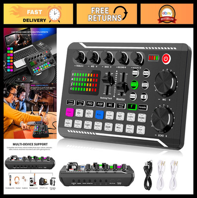 Live Sound Card Audio Mixer, Podcast Interface with DJ Effects, Voice Changer fo