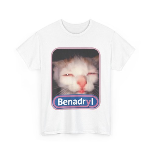 Benadryl Meme Cat Benny Cute & Funny T-Shirt - Picture 11 of 38