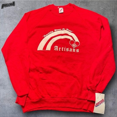 Vintage Jerzees Sweatshirt Mens XL Artisans Friendship Warms the Heart 80s NWT
