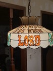 Vintage Tiffany Style Acrylic Stained Glass  Look, Hanging  Lamp Jesus Is Lord — photo 3
