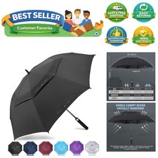 Golf Umbrella Windproof, Extra Large Oversized Heavy Duty Double Canopy for R...