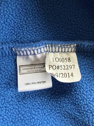 Vineyard Vines Women's Shep Fleece Large Blue 1/4 Zip Color Block Pullover EUC - Picture 11 of 12