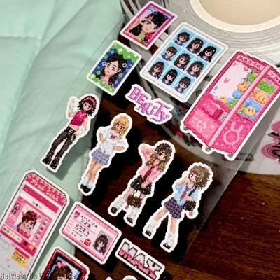 Vintage Pixel Pink Sticker Tape Set Kawaii Scrapbooking Dekor