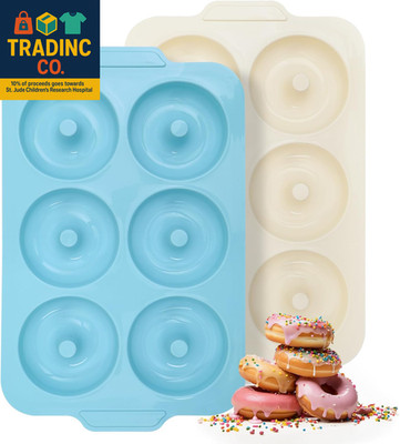 Nonstick Silicone Donut Pan: 3.5 Inch Large Donut Mold with Metal Frame - Bagel