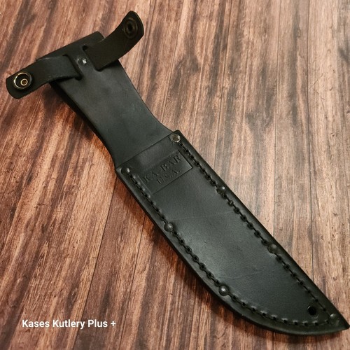 Kabar 1256s Leather Replacemant Sheath Only W/Retaining Flap Belt Loop Up To 5"