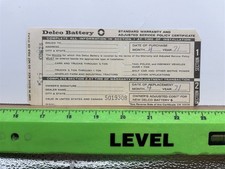 1971 Delco Battery General Motors Chevrolet Buick Oldsmobile Warranty Vintage 1971 Delco Battery General Motors Chevrolet Buick Oldsmobile Warranty Vintage
