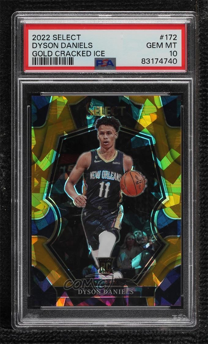 2022 Select Gold Cracked Ice Prizm 5/10 Dyson Daniels #172 PSA 10 Rookie RC 0s7w