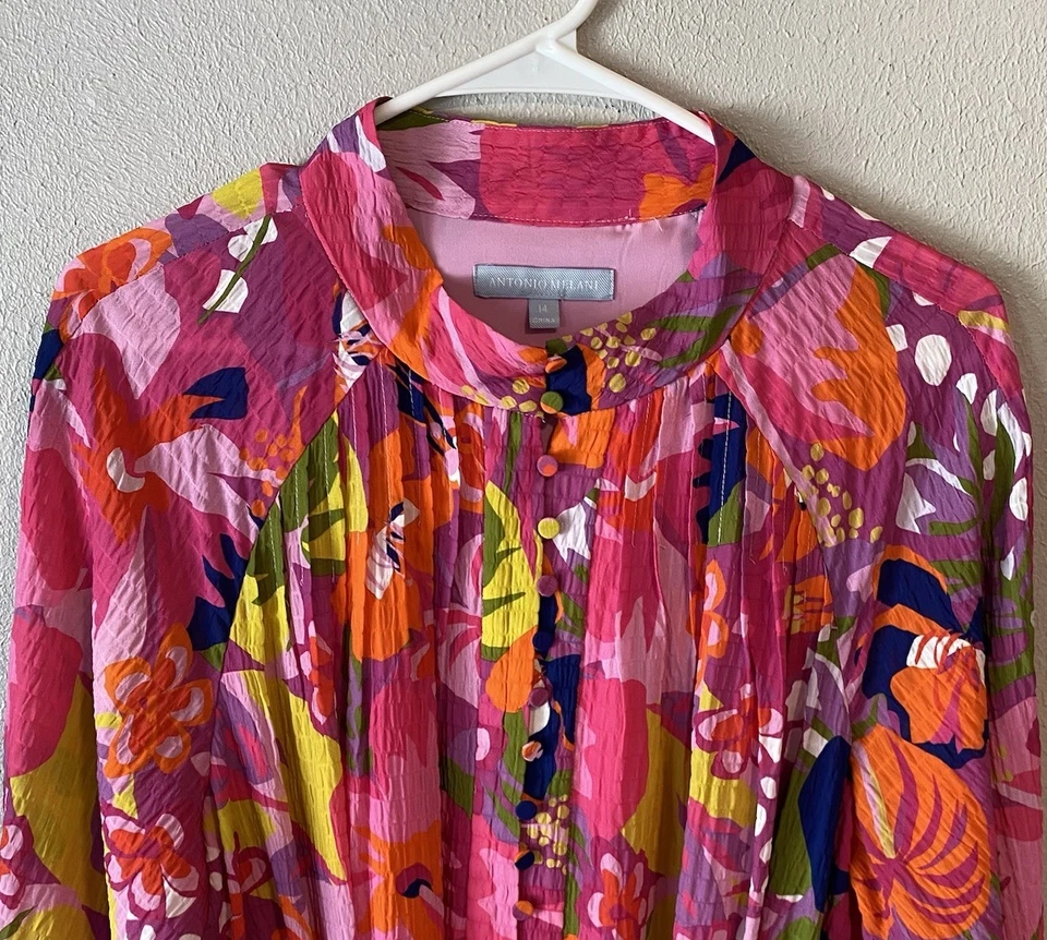 Vestido Antonio Melani Brynn Multi Floral Tranquilo Lujo Diseñador Mujer 14 Foto 2 de 4