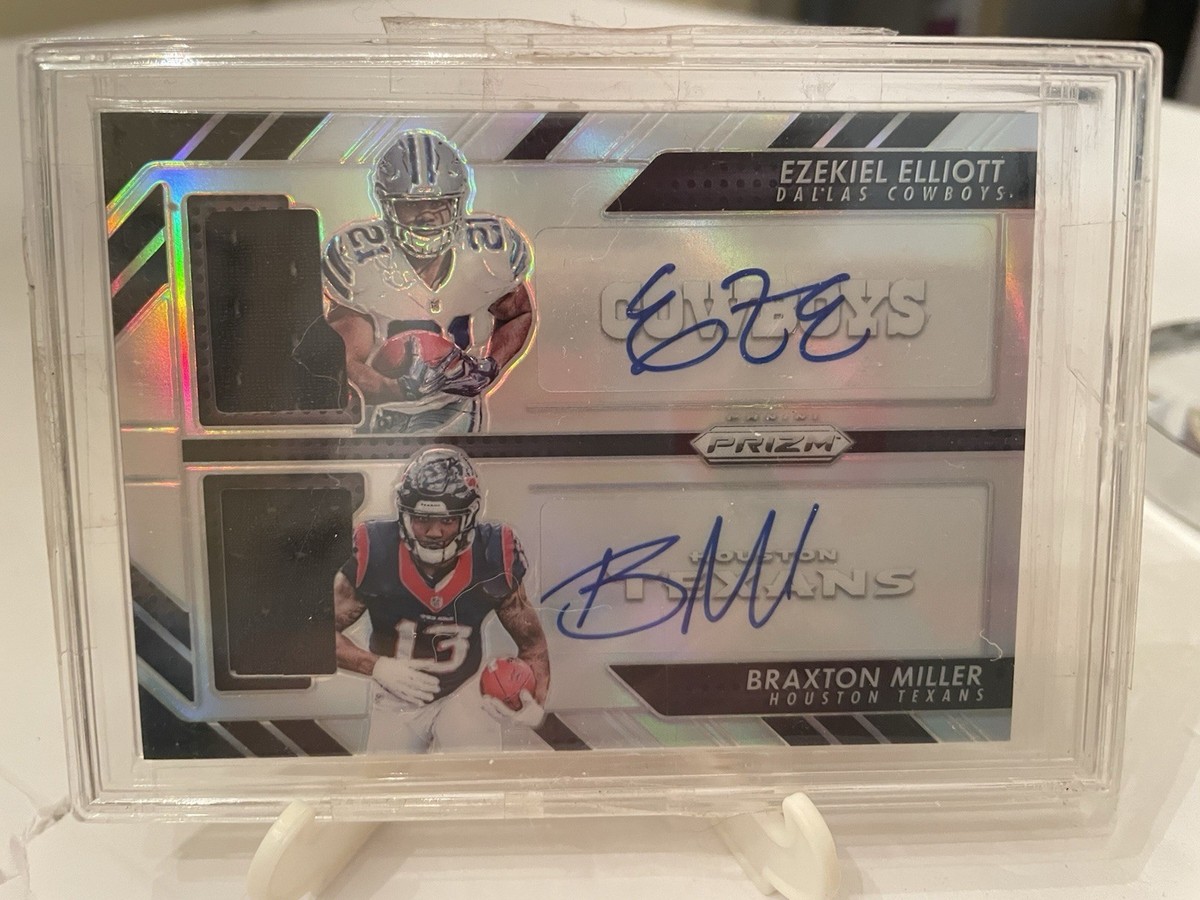 EZEKIEL ELLIOTT & BRAXTON MILLER DUAL PRIZM AUTO PATCH RC 19/99
