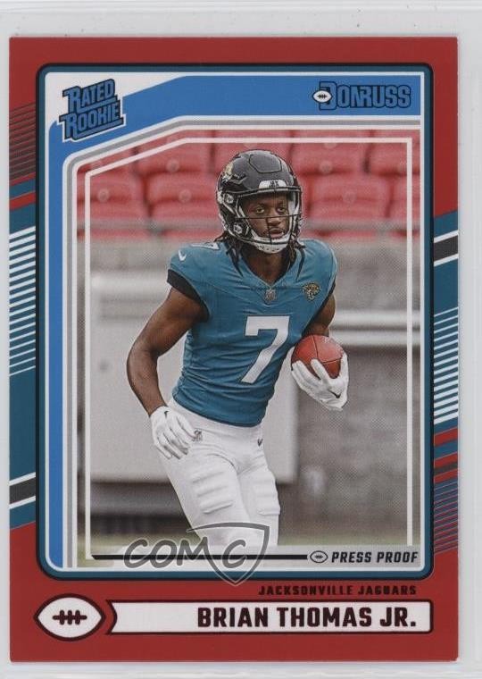 2024 Panini Donruss Rated Rookie Red Press Proof Brian Thomas Jr #313 Rookie RC
