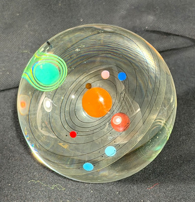 Crystal Solar System Ball 3D Glass Galaxy Mini Universe Astronomy Planets Gift