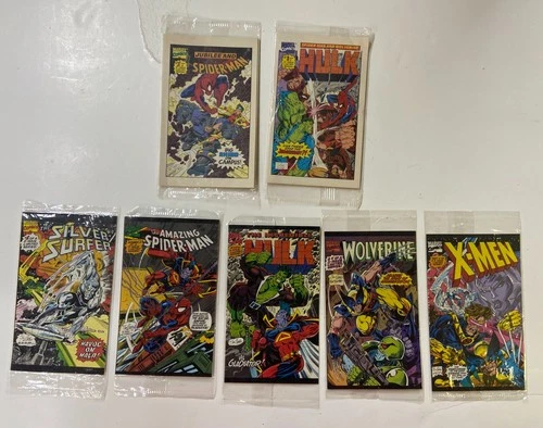 Vintage 1993 Drakes Cakes Mini Marvel Comics Lot Spiderman, Hulk, Silver Surfer