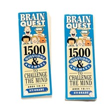 Brain Quest 1500 Questions Deck 1  2 5th grave Ages 10-11 Educational Card deck