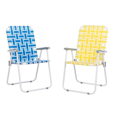 #ad 2 4 Pack Folding Webbed Lawn Beach ChairHeavy Duty Portable Chairs $105.99