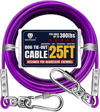 Tie Out Cable for Dogs up to 300Lbs,25Ft Extra Strong 1000Lbs Break Strength Tie