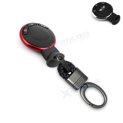 Red Remote Key Circle Ring Cover w/Keychain For Mini Cooper R55 R56 R58 R59 R60