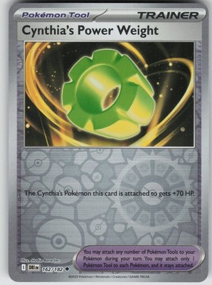 Cynthia's Power Weight 162/182 Reverse Holo Uncommon SV10: Destined Rivals NM