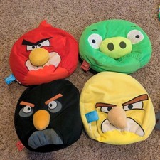 Lot of 4 - Angry Birds Red Chuck Bomb Pig Plush 12  Pillows