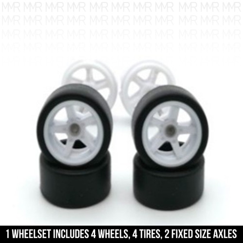 1/64 Scale 5 SPOKE v7 Staggered Real Rider Wheels Rims Tire Set for Hot - Picture 10 of 35
