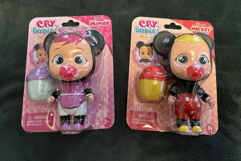 New Cry Babies Magic Tears Mickey & Minnie Mouse Mini Doll Figure 5" Set Disney
