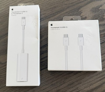 **NEW** Apple Thunderbolt 3 (USB-C) to 2 Adapter + 0.8 Thunderbolt 2 Cable