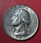 1957 Choice Uncirculated US Washington SILVER Quarter! Philadelphia Mint! Coin!