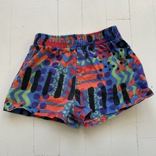 VTG 80s 90s Kids Toddler Abstract Neon Surf Beach Cotton Shorts Size 3T