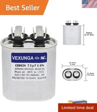 7.5uF 370/440VAC 50/60Hz Oval Run Start Capacitor 7.5 MFD 370V/440V Air Condi...