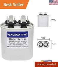 7.5uF 370/440VAC 50/60Hz Oval Run Start Capacitor 7.5 MFD 370V/440V Air Condi...