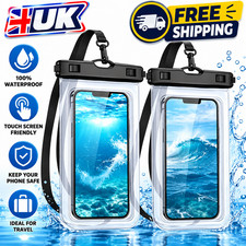 Pack of 2 Waterproof Phone Pouch Underwater Case Cover Universal Dry Bag Mobile
