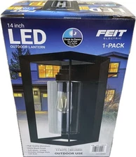 Feit LED Coach Lantern 14 in. Height Model  LAN14REC/BLK/RP Item 1720215