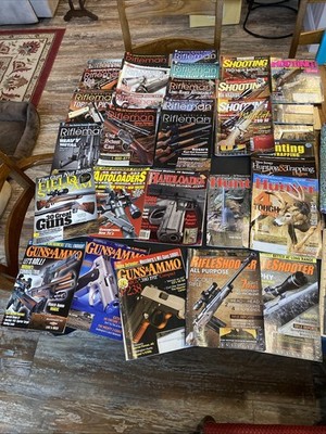 Lot of 33 magazines Guns Ammo Shooting Hunting American Rifleman Firearms Reload