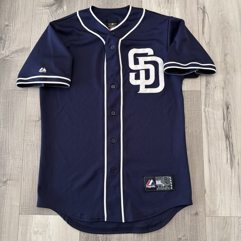 Majestic San Diego Padres Throwback Navy Jersey Men’s/Adult Small Retro Sewn