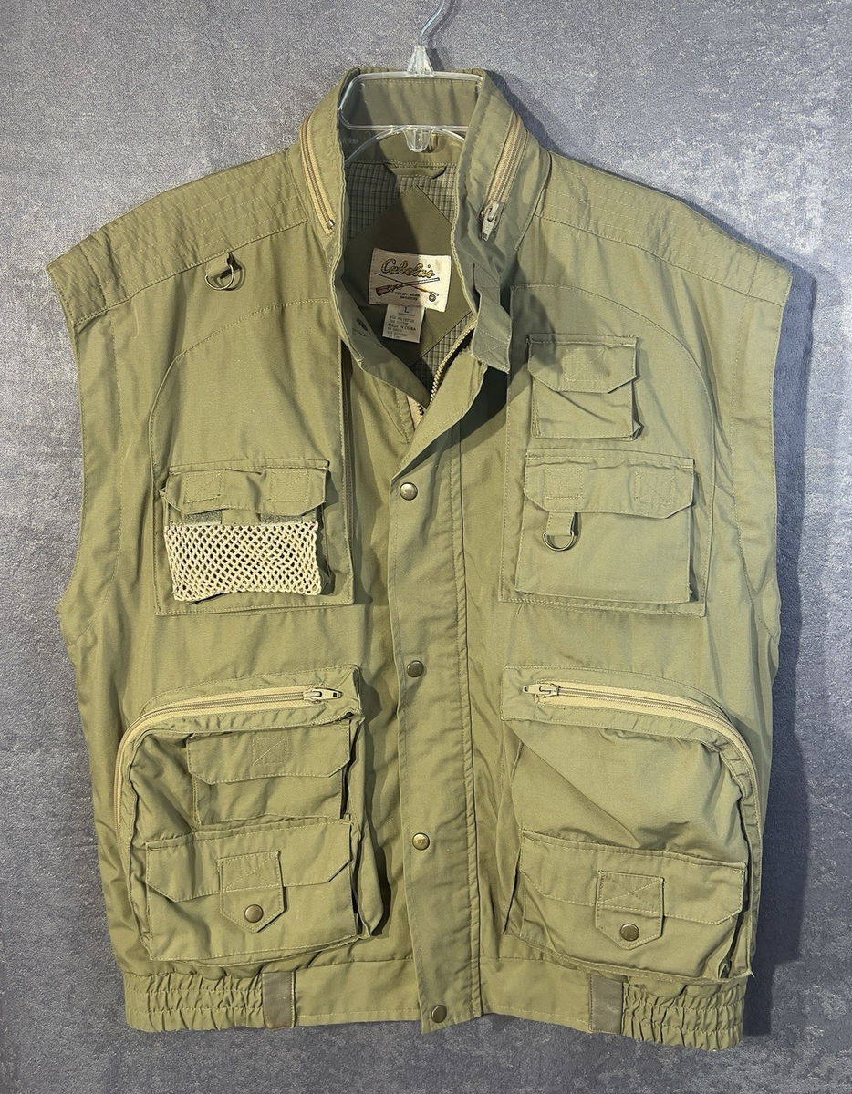 Cabelas 90s Vintage Multi Pocket Field Vest Hunting Fishing Size 