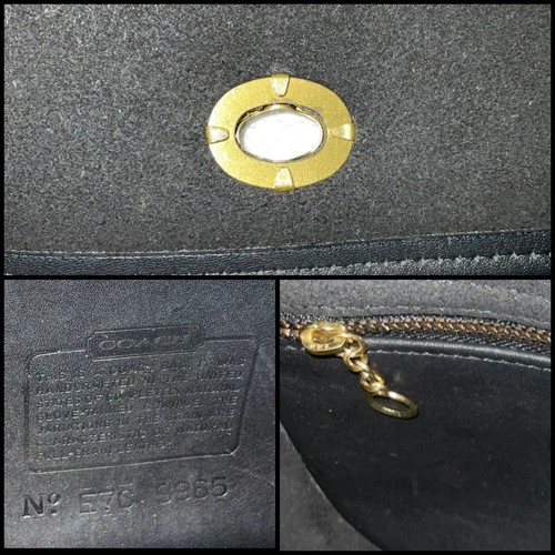 VINTAGE Coach Legacy Small Flap Bag Style 9965 Black Cowhide Leather Made in USA - Picture 7 of 16