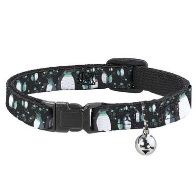 Cat Collar Breakaway with Bell Emperor Penguins w/Bubbles Black/Gray (US IMPORT)
