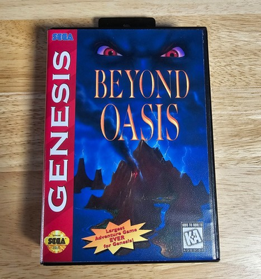 #ad Beyond Oasis w Font Mod Game Manual amp; Case for Sega Genesis Mega Drive $55.00