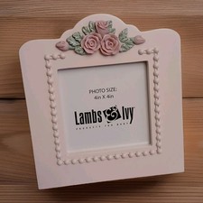 Lambs  Ivy Nursary Photo Frame Pink Vintage Baby Picture Frame Pink Rose