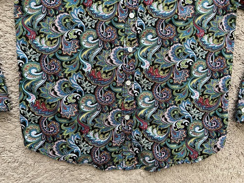 TUNEVUSE BUTTON DOWN SHIRT REGULAR FIT PAISLEY COLORFUL Men's Size Small - Picture 12 of 20