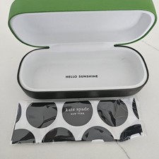 Kate Spade Green Black Hard Shell Case With Sealed Cloth Brand New Sunglass Case