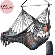Hammock Chair Handmade Hanging Chair Cotton Rope Woven Hanging Seat Soft-Spun La
