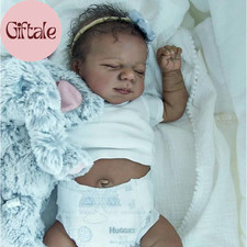 18 Inch Black Reborn Baby Doll Full Silicone Realistic African American